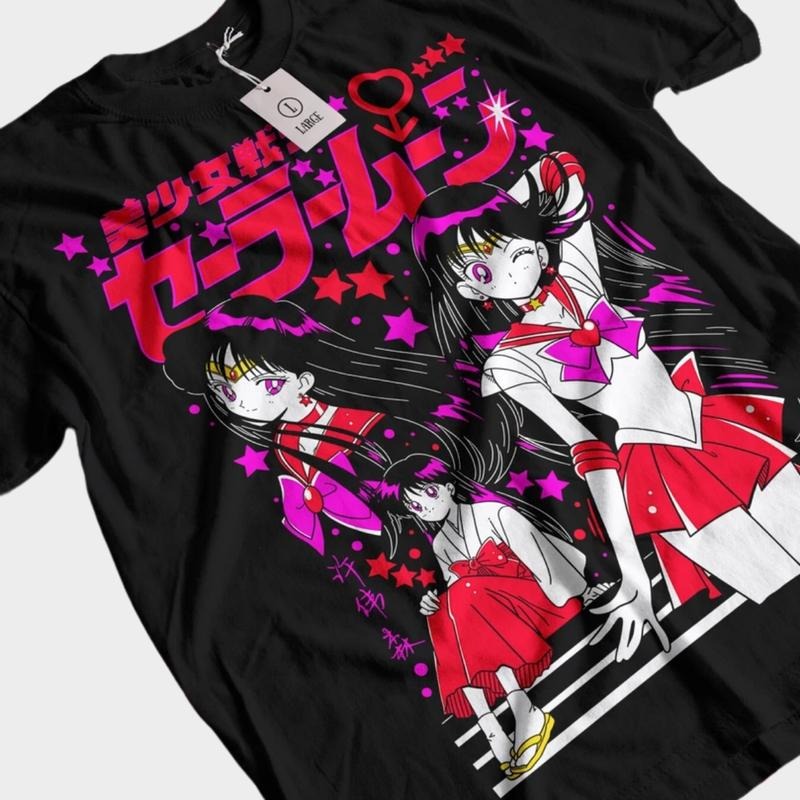 Sailorr Moon Anime Sailor Mars Vintage Streetwear - Adult & Kids T-Shirts, Sweatshirts & Hoodies apparel design preview 1