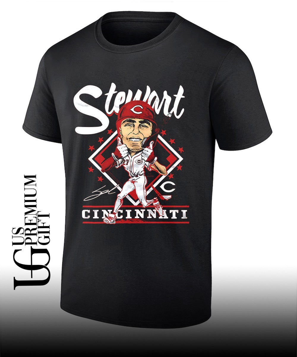Sal Stewart Cincinnati Reds baseball caricature - Adult & Kids T-Shirts, Sweatshirts & Hoodies apparel design preview 1