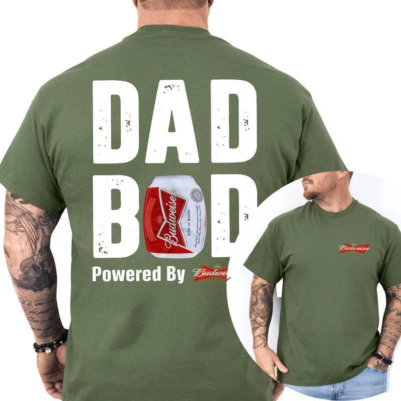 Budweiser Dad Bod Powered Classic Fit Soft Cotton Fun - Adult & Kids T-Shirts, Sweatshirts & Hoodies apparel design preview 1
