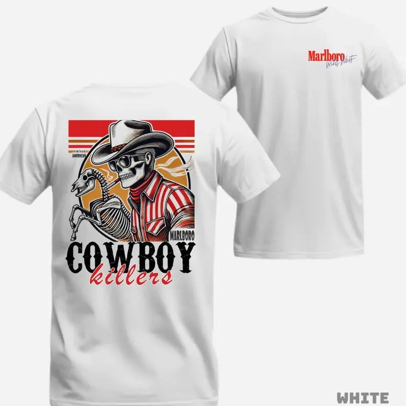 Marlboro Cowboy Killer Vintage American Double Sided - Adult & Kids T-Shirts, Sweatshirts & Hoodies apparel design preview 1