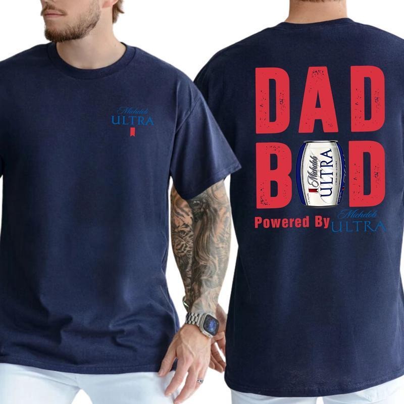 Michelob Ultra Dad Bod Powered Beer Funny - Adult & Kids T-Shirts, Sweatshirts & Hoodies apparel design preview 1