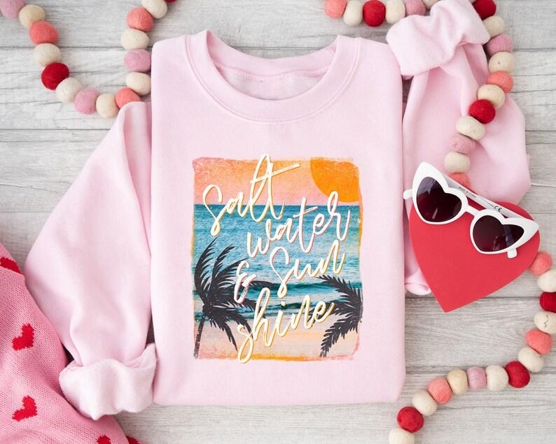 Salt Water Sunshine Retro Beach Summer Beachy - Adult & Kids T-Shirts, Sweatshirts & Hoodies apparel design preview 1