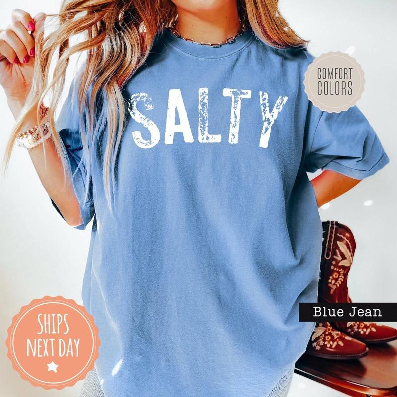Salty Comfort Colors Beach Summer Vacation Preppy - Adult & Kids T-Shirts, Sweatshirts & Hoodies apparel design preview 1