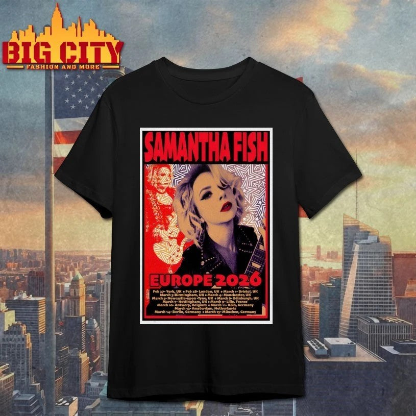 Samantha Fish 2026 Europe Tour Poster - Adult & Kids T-Shirts, Sweatshirts & Hoodies apparel design preview 1