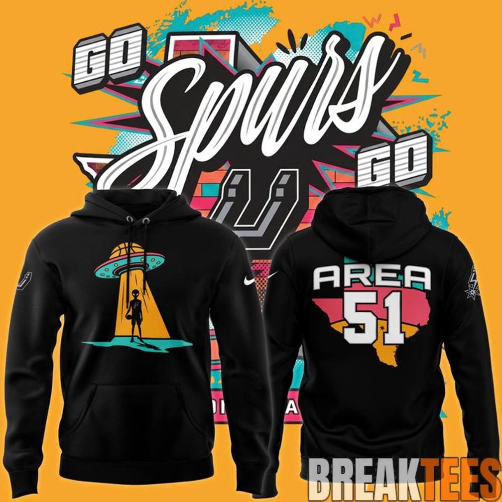 San Antonio Spurs Fiesta Alien Landing - Adult & Kids T-Shirts, Sweatshirts & Hoodies apparel design preview 1