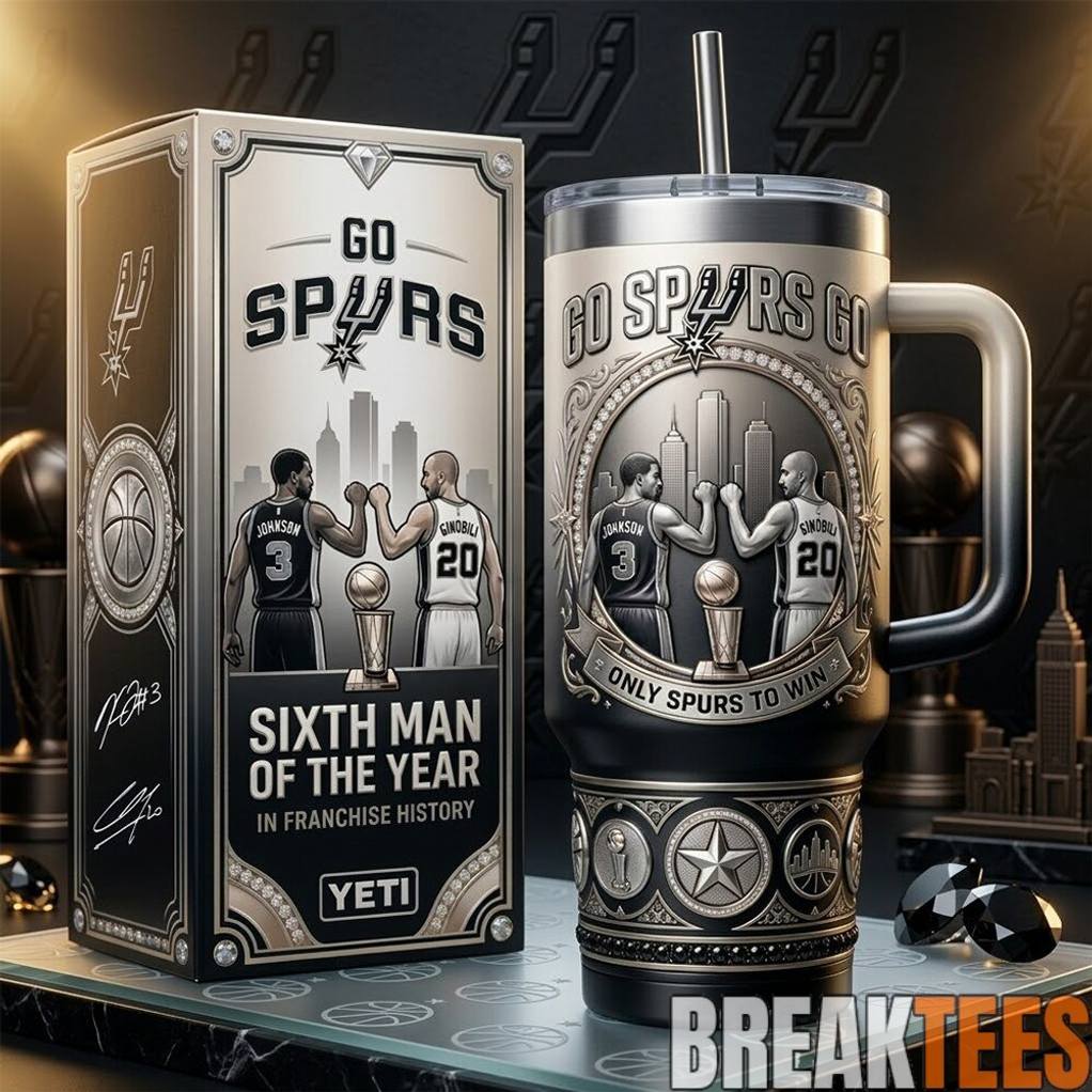 San Antonio Spurs Go 6th Man of the Year Premium YETI - Adult & Kids T-Shirts, Sweatshirts & Hoodies apparel design preview 1