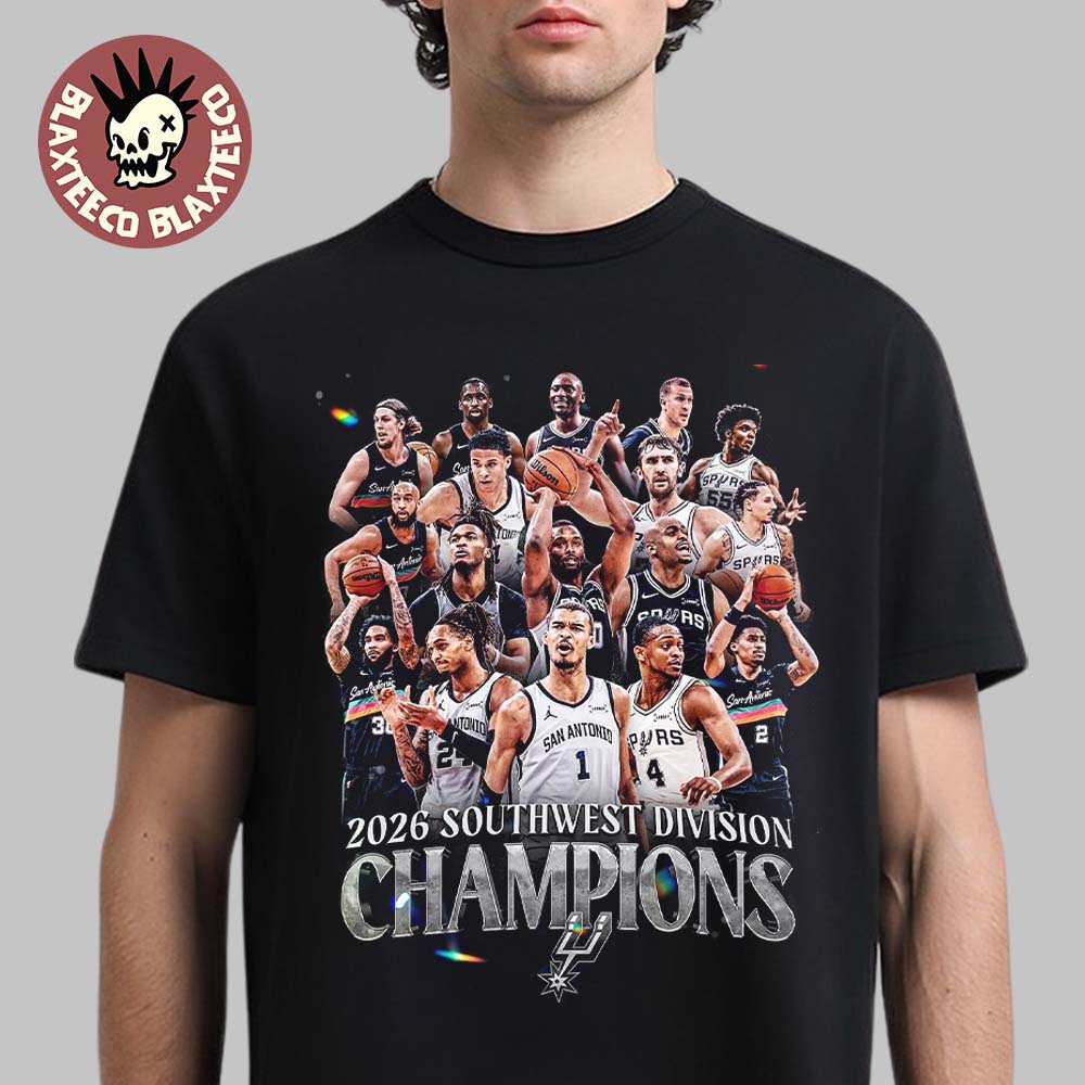 San Antonio Spurs NBA 2026 Southwest Division - Adult & Kids T-Shirts, Sweatshirts & Hoodies apparel design preview 1