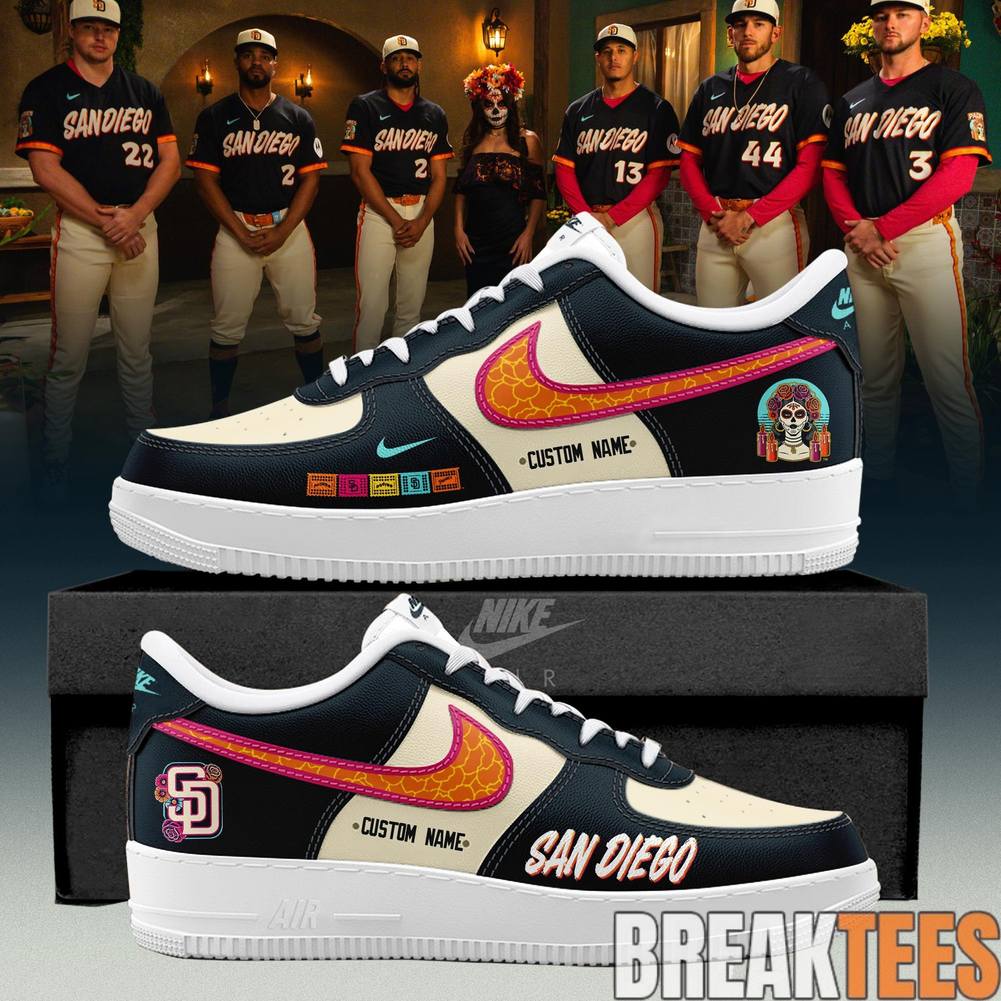San Diego Padres Day of The Dead City Connect Custom - Adult & Kids T-Shirts, Sweatshirts & Hoodies apparel design preview 1