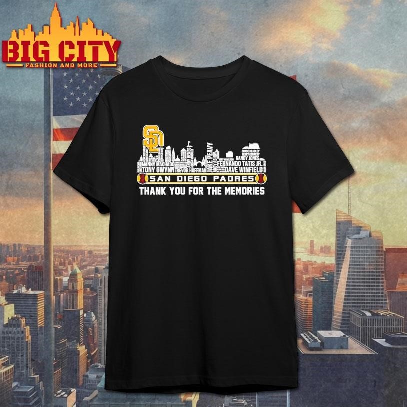 San Diego Padres Players Names City Skyline Thank You - Adult & Kids T-Shirts, Sweatshirts & Hoodies apparel design preview 1