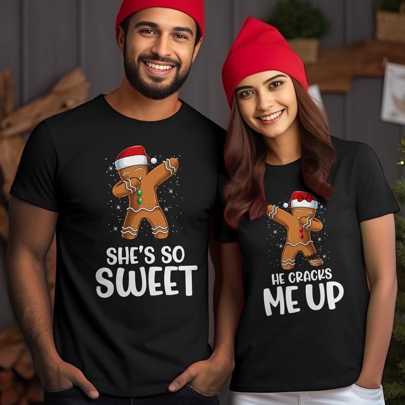 Sandjest Couple Gingerbread Husband Wife Girlfriend - Adult & Kids T-Shirts, Sweatshirts & Hoodies apparel design preview 1