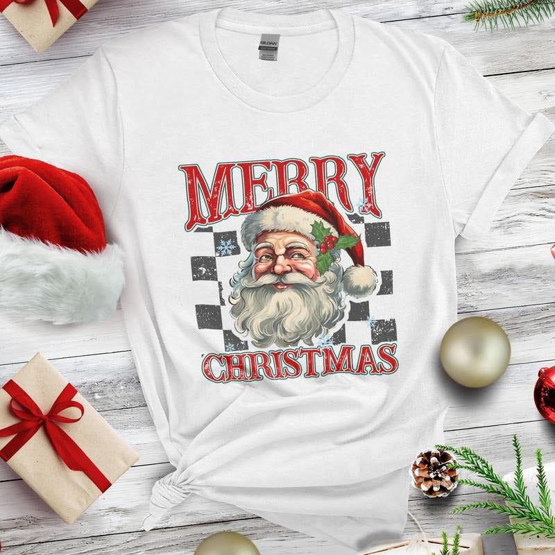 Sandjest Santa Retro Merry - Adult & Kids T-Shirts, Sweatshirts & Hoodies apparel design preview 1