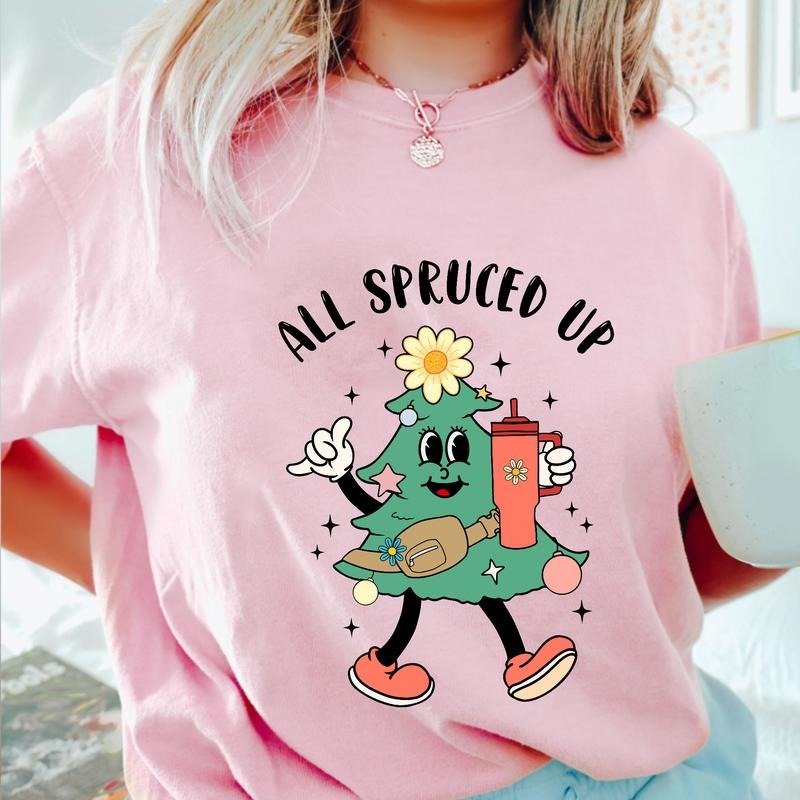 Sandjest Tree Boojee Funny Xmas All Spruced Up - Adult & Kids T-Shirts, Sweatshirts & Hoodies apparel design preview 1