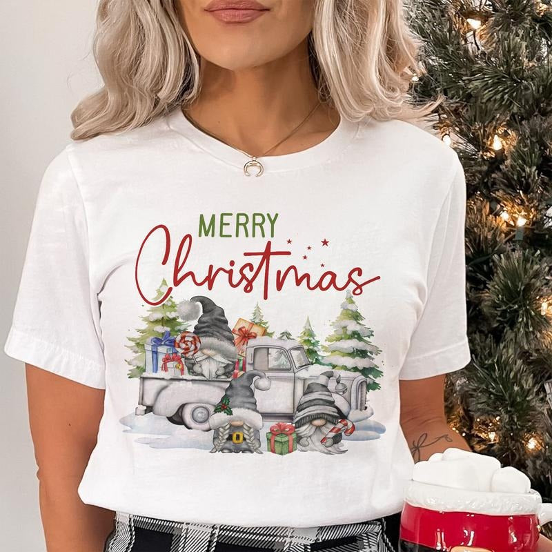 Sandjest Merry Gnome Friends Girl Xmas - Adult & Kids T-Shirts, Sweatshirts & Hoodies apparel design preview 1