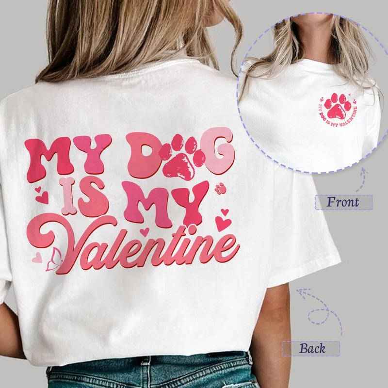 Sandjest My Dog Is Valentine Lover Pet Mom - Adult & Kids T-Shirts, Sweatshirts & Hoodies apparel design preview 1