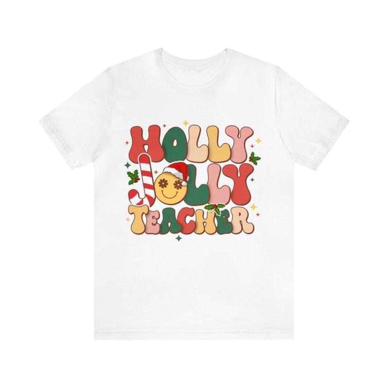 Sandjest Teacher Holly Jolly Cute Class Party - Adult & Kids T-Shirts, Sweatshirts & Hoodies apparel design preview 1