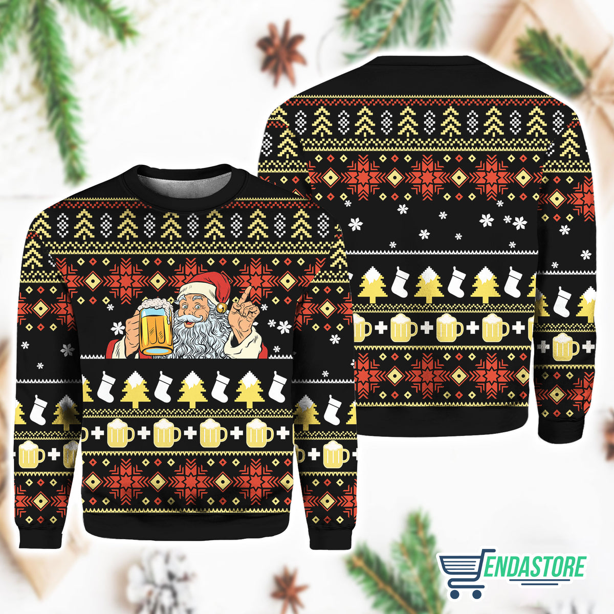 Santa Beer Christmas 3D Ugly Christmas Sweater - Holiday Gift product image