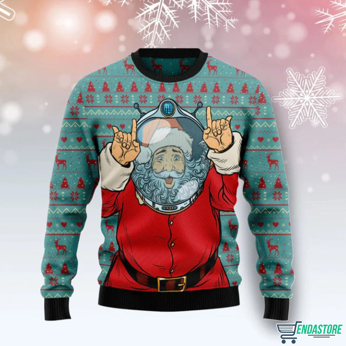 Santa Claus Astronaut 3D Ugly Christmas Sweater - Holiday Gift product image