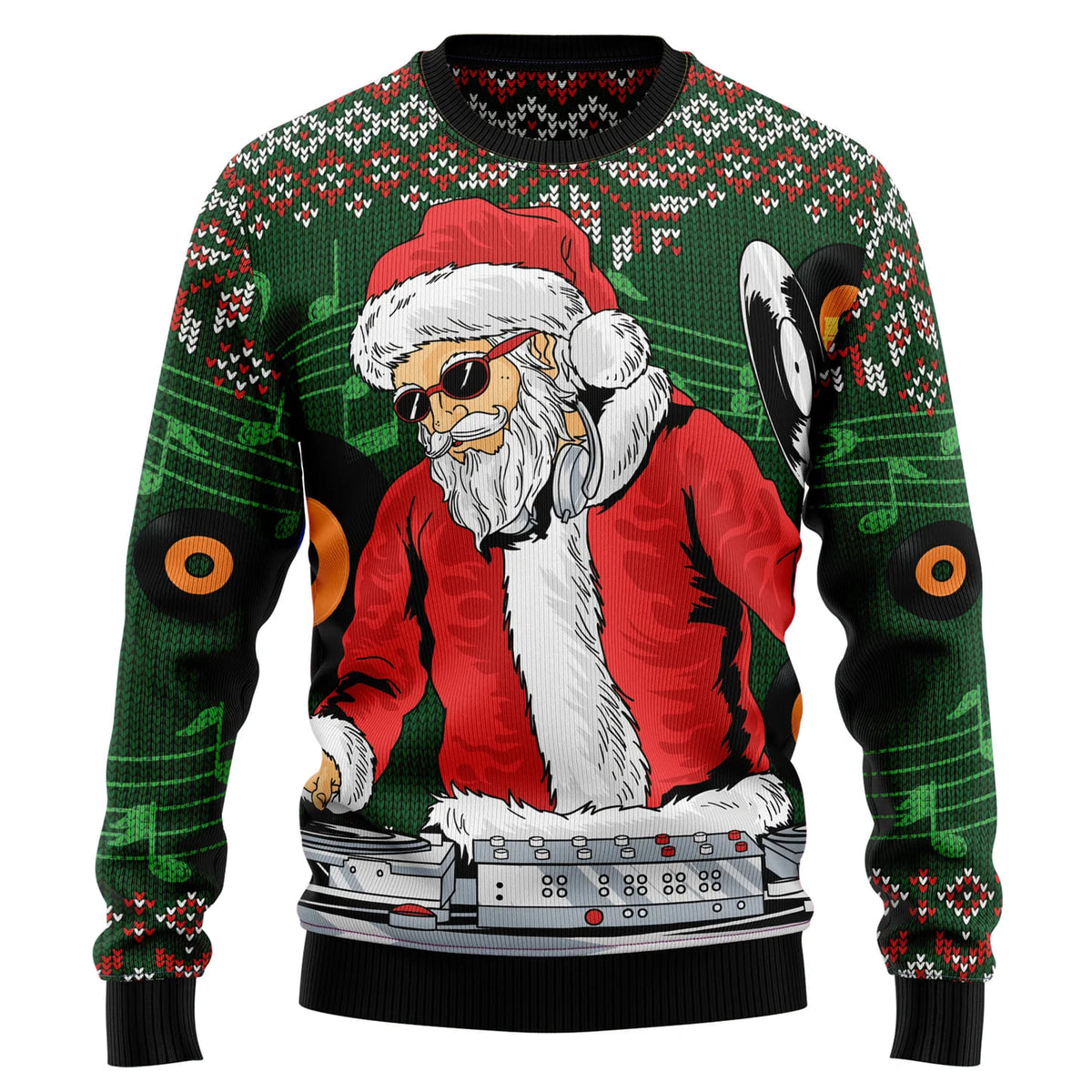 Santa Claus DJ 3D Ugly Christmas Sweater - Holiday Gift product image