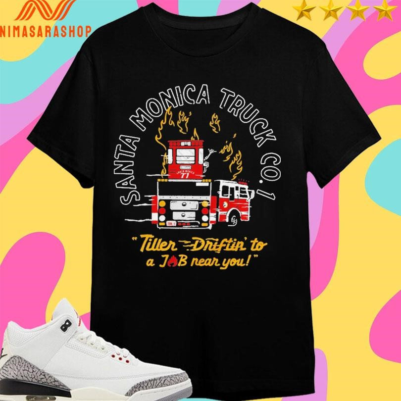 Santa Monica Truck Co 1 Tiller Driftin To A Job Near - Adult & Kids T-Shirts, Sweatshirts & Hoodies apparel design preview 1