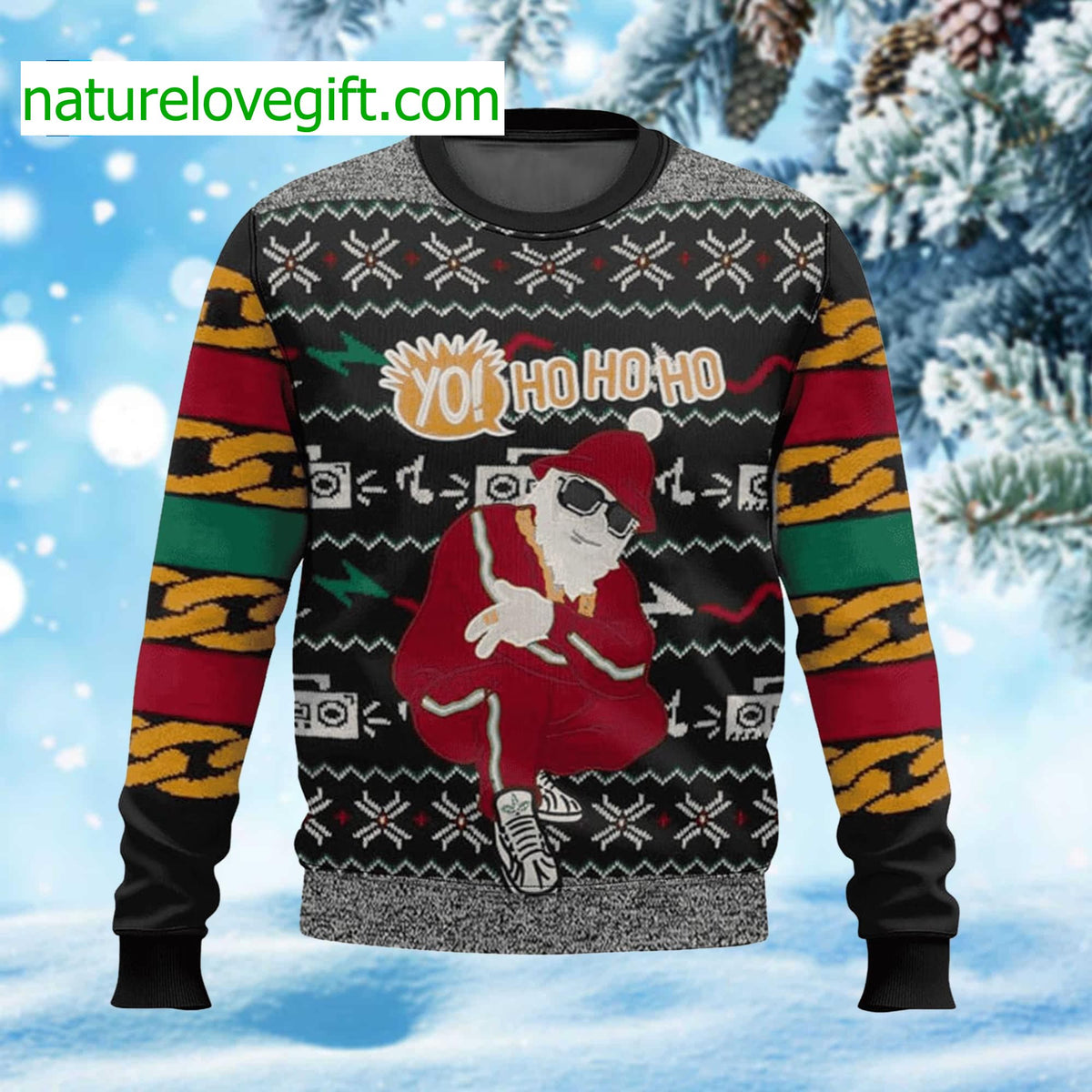 Santa Yo Ho Ho Ho Ugly Christmas Sweater - Holiday Gift product image