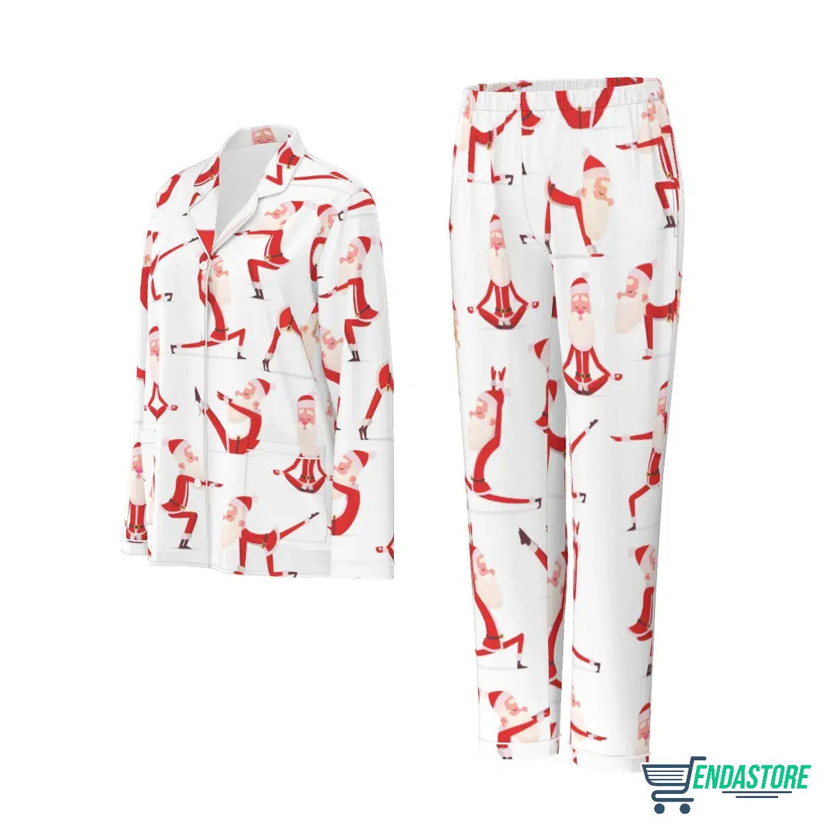 Santa Yoga Satin Pajama Set 3D Christmas Sweater - Holiday Gift product image 3