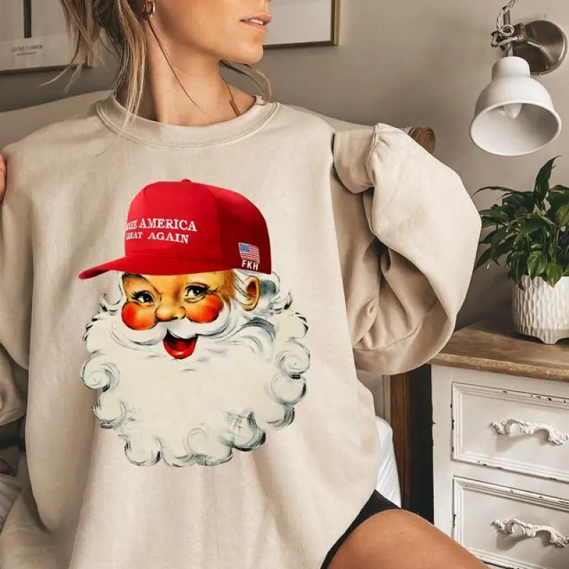 Santa Trump Make America Great Again I'Ll Be Home - Adult & Kids T-Shirts, Sweatshirts & Hoodies apparel design preview 1