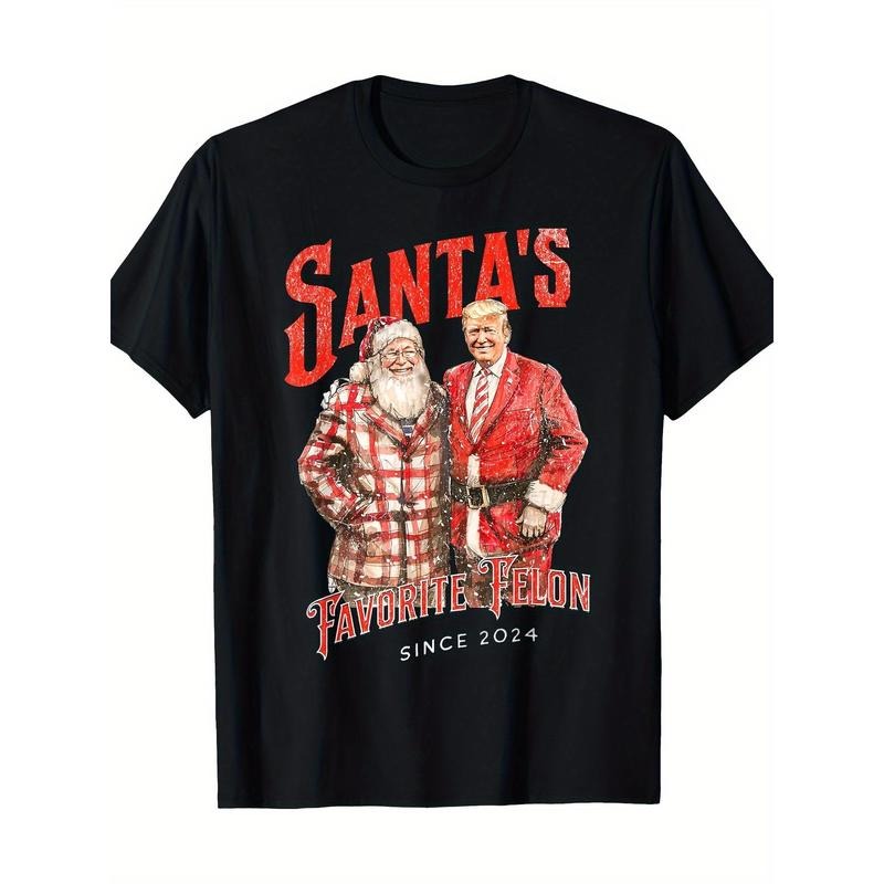 Santa'S Favorite Felon Since 2024 Xmas Funny Trump - Adult & Kids T-Shirts, Sweatshirts & Hoodies apparel design preview 1