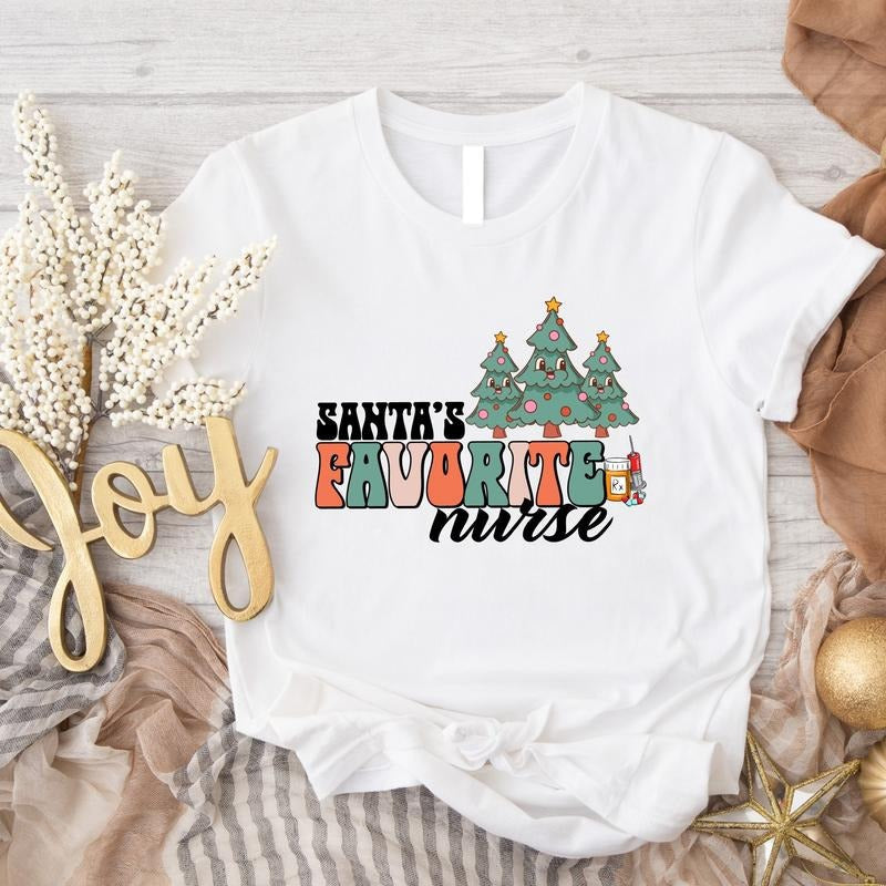 Santa'S Favorite Nurse Appreciation Student Nursing - Adult & Kids T-Shirts, Sweatshirts & Hoodies apparel design preview 1