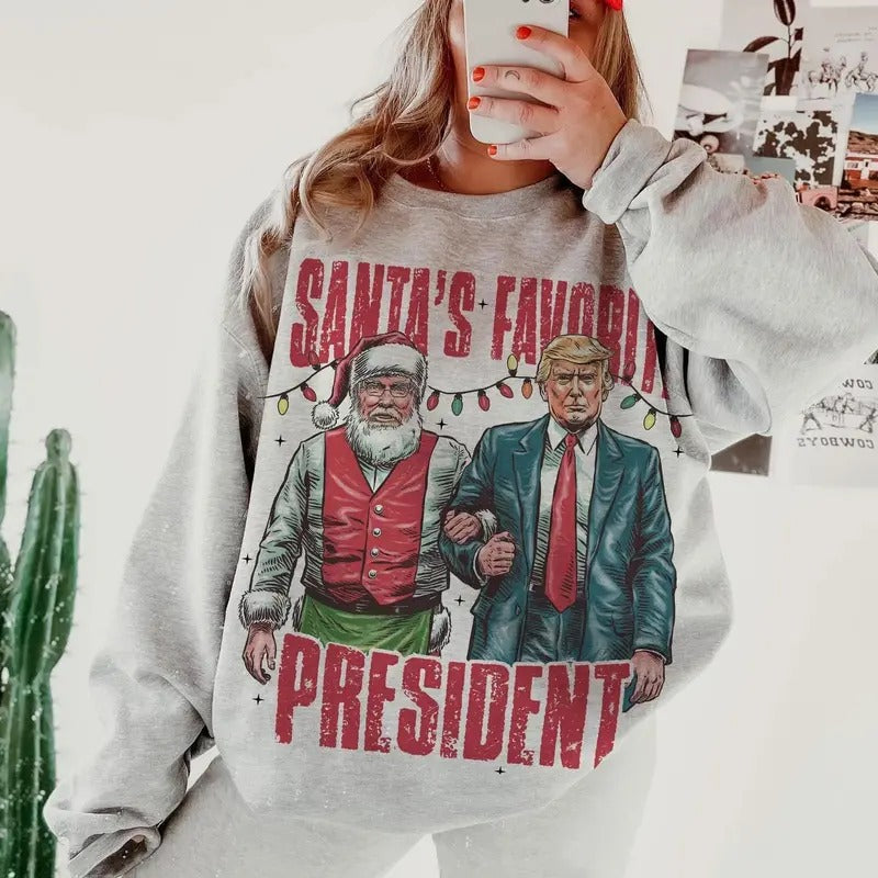 Santa'S Favorite President Trump MAGA Santa - Adult & Kids T-Shirts, Sweatshirts & Hoodies apparel design preview 1