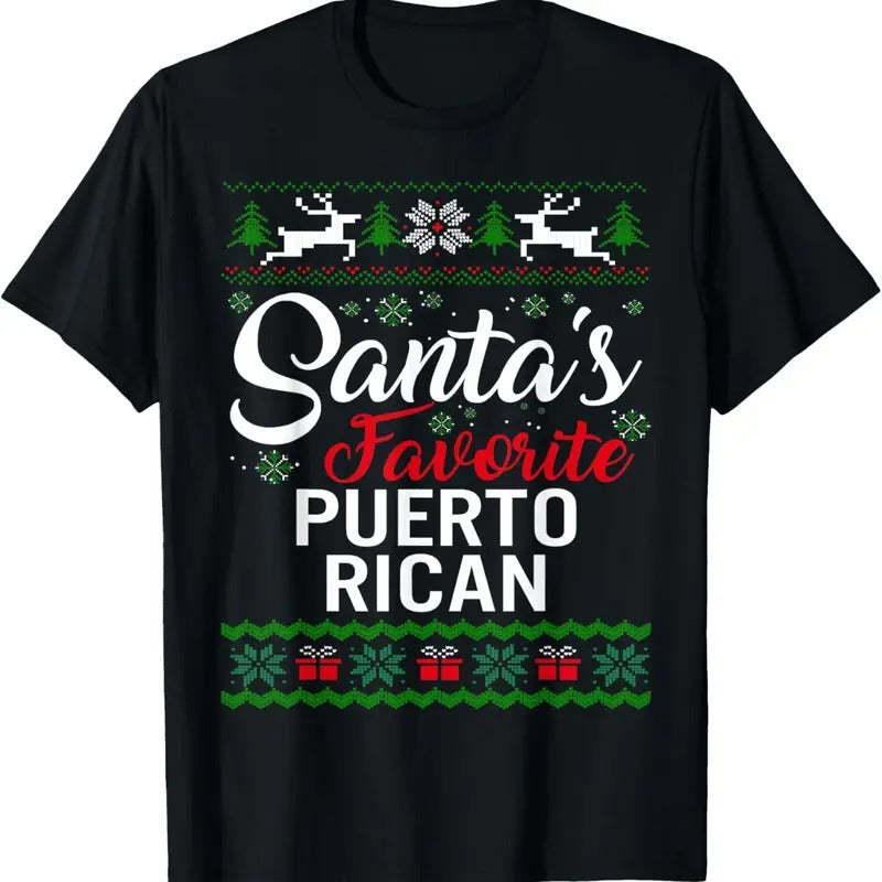 Santa'S Favorite Puerto Rican Ugly Family - Adult & Kids T-Shirts, Sweatshirts & Hoodies apparel design preview 1