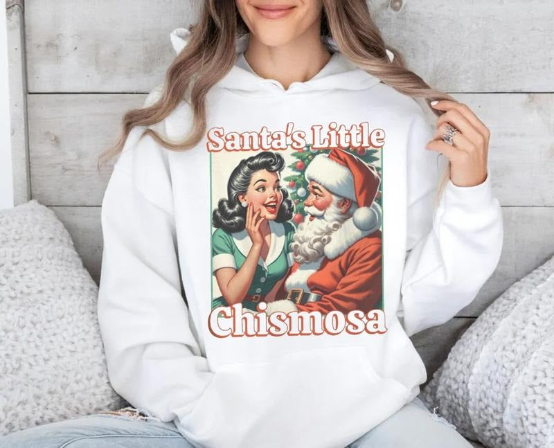 Santa'S Little Chismosa Social Club Funny Chisme - Adult & Kids T-Shirts, Sweatshirts & Hoodies apparel design preview 1