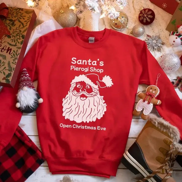 Santa'S Pierogi Shop Polish Classic Cotton Fabric - Adult & Kids T-Shirts, Sweatshirts & Hoodies apparel design preview 1