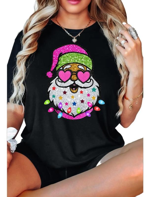 Santa Sunglasses Printed Sparkle Effect Cotton - Adult & Kids T-Shirts, Sweatshirts & Hoodies apparel design preview 1
