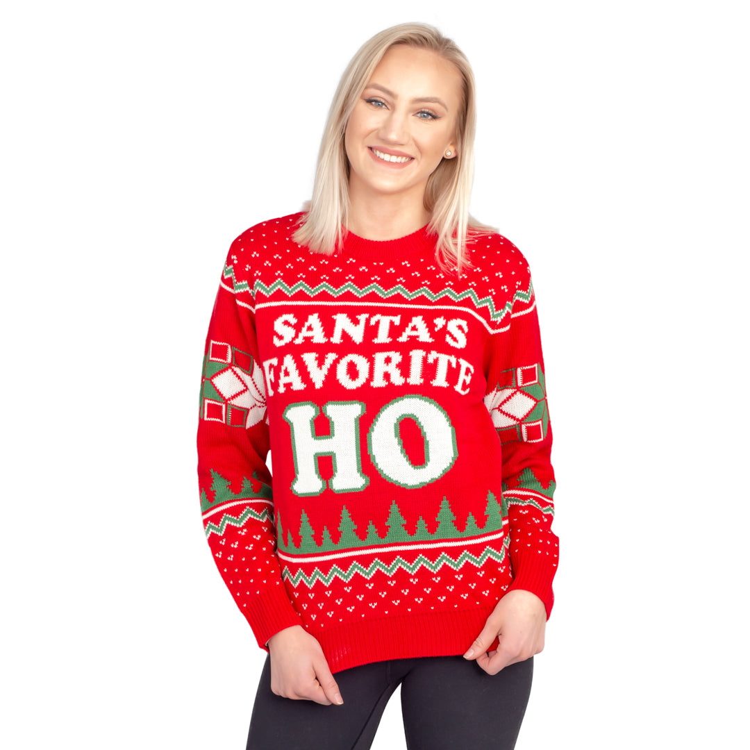 Santa's Favorite HO Ugly Christmas Sweater - Holiday Gift product image 2