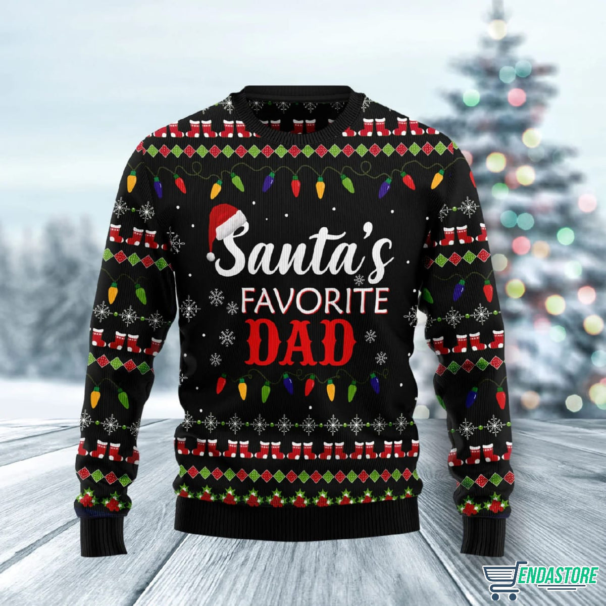 Santa’s Favorite Dad 3D Ugly Christmas Sweater - Holiday Gift product image