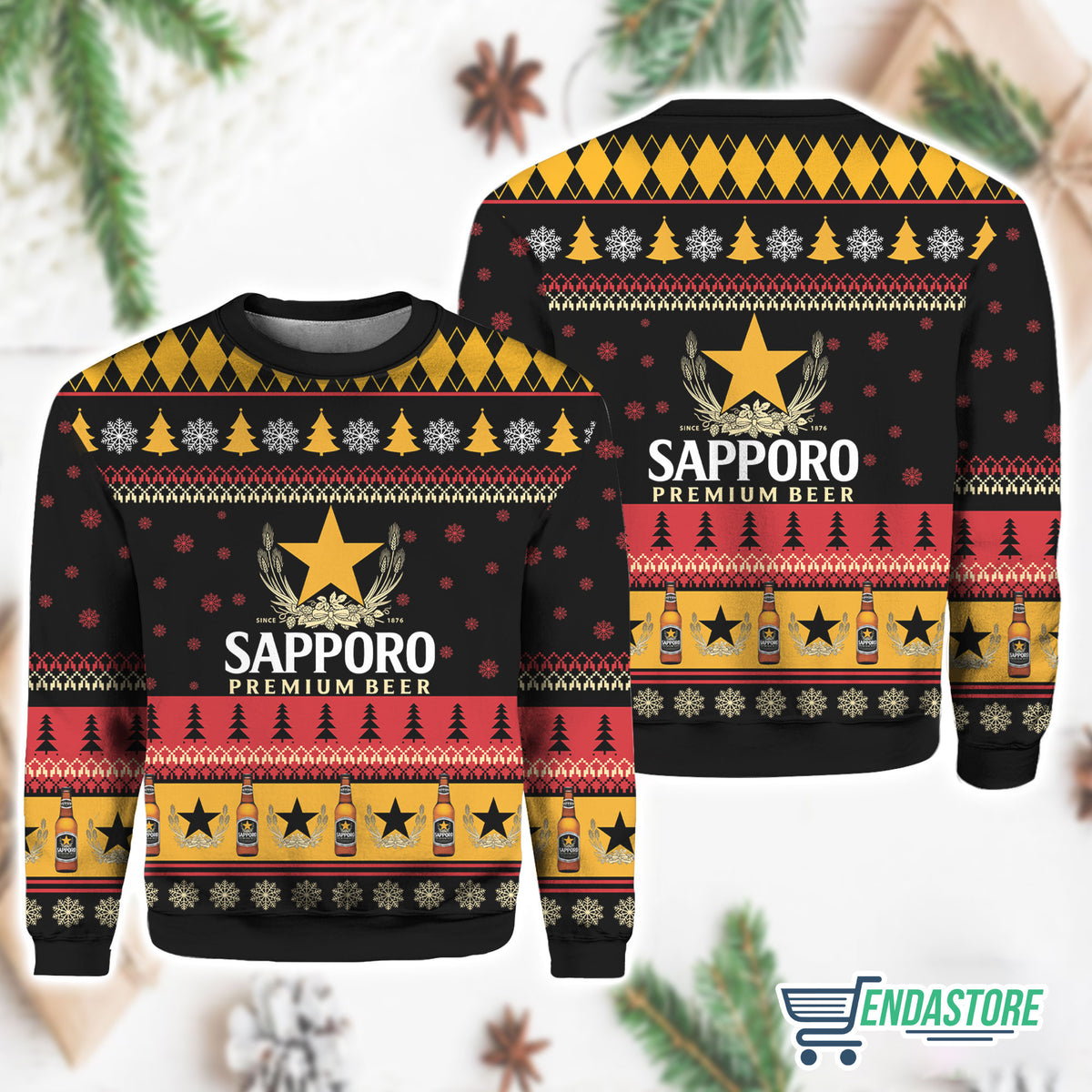 Sapporo Beer 3D Ugly Christmas Sweater - Holiday Gift product image 2