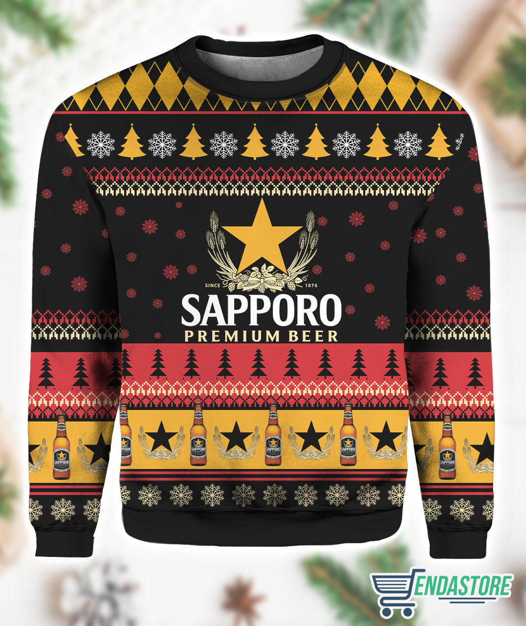 Sapporo Beer 3D Ugly Christmas Sweater - Holiday Gift product image 3
