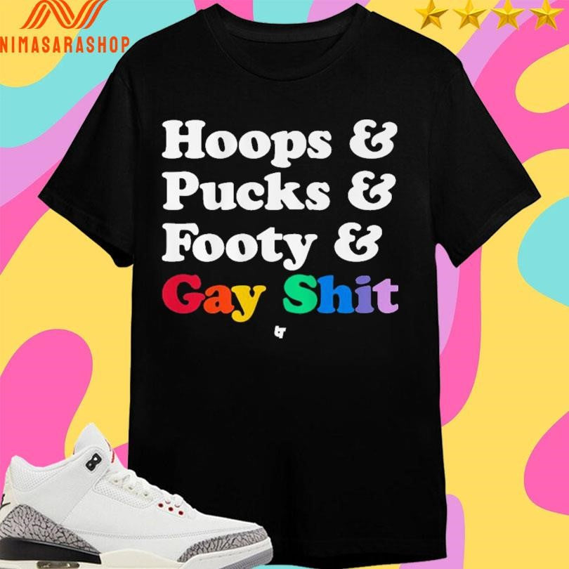 Sarah Spain Hoops And Pucks Footy Gay Shit - Adult & Kids T-Shirts, Sweatshirts & Hoodies apparel design preview 1