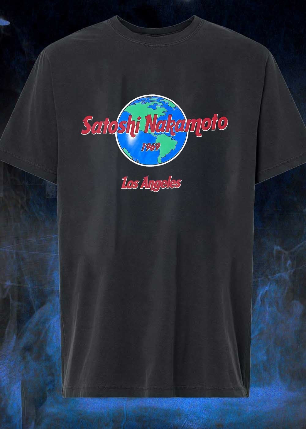 Satoshi Nakamoto 1969 Los Angeles - Adult & Kids T-Shirts, Sweatshirts & Hoodies apparel design preview 1