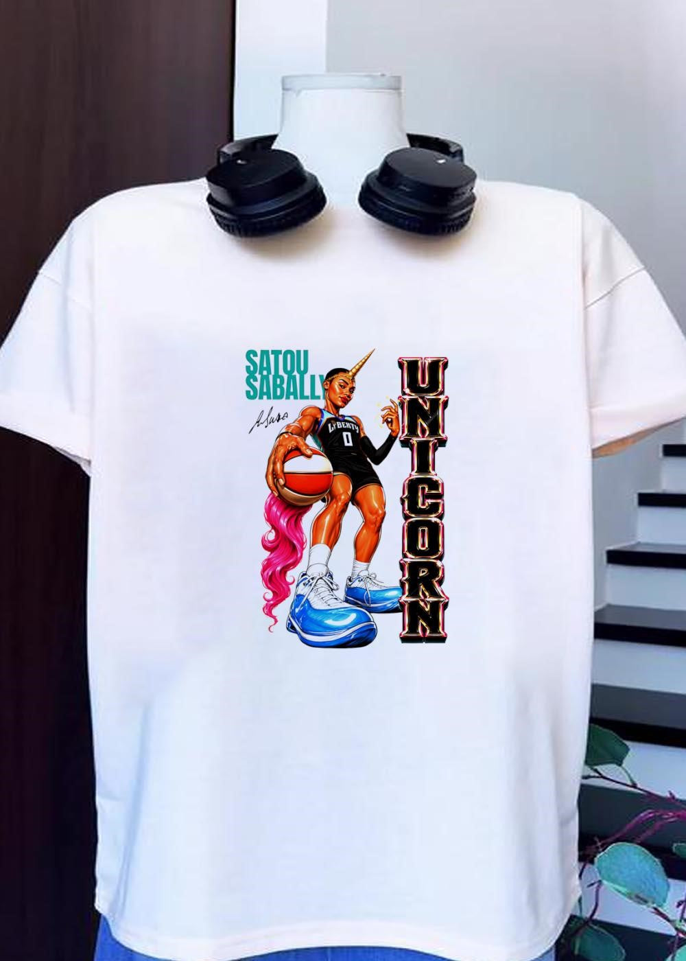 Satou Sabally Unicorn Basketball Liberty - Adult & Kids T-Shirts, Sweatshirts & Hoodies apparel design preview 1