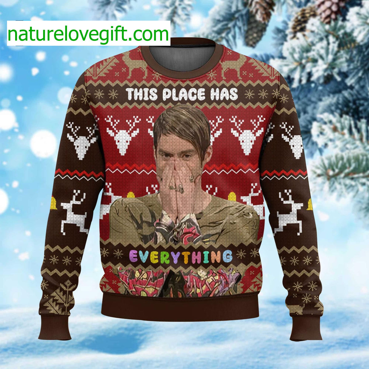 Saturday Night Live Stefon This Place Has Everything Ugly Christmas Sweater - Holiday Gift product image