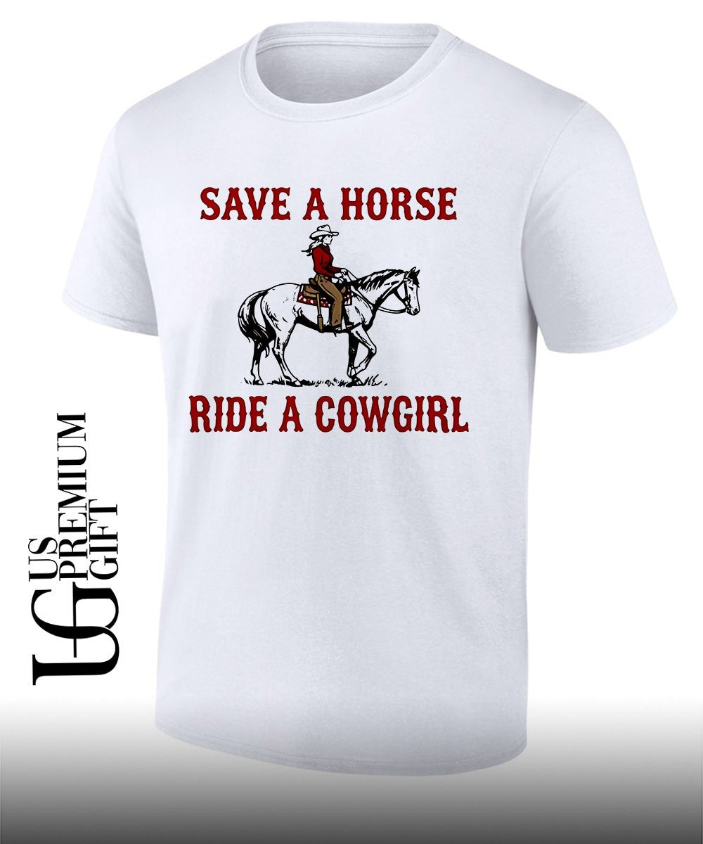 Save A Horse Ride Cowgirl - Adult & Kids T-Shirts, Sweatshirts & Hoodies apparel design preview 1