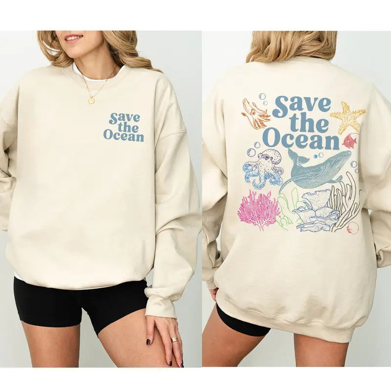 Save Ocean Protect Our Oceans Shark Marine Biologist - Adult & Kids T-Shirts, Sweatshirts & Hoodies apparel design preview 1