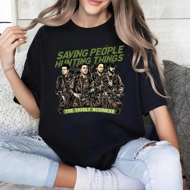 Saving People Hunting Things Family Business - Adult & Kids T-Shirts, Sweatshirts & Hoodies apparel design preview 1