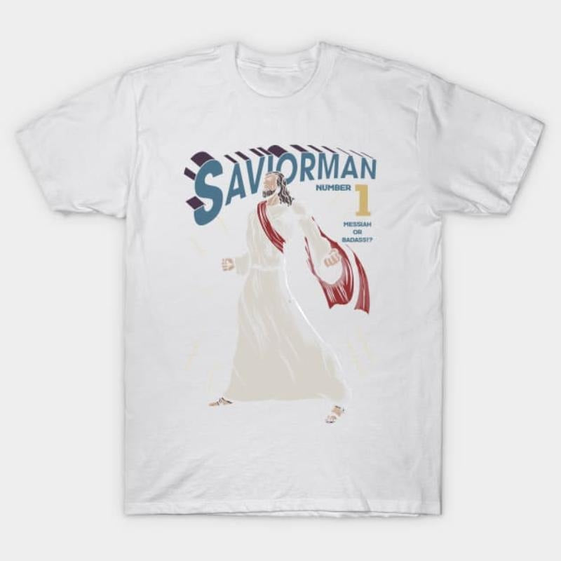 Saviorman: Hero Faith Bold Christian Superhero 02 - Adult & Kids T-Shirts, Sweatshirts & Hoodies apparel design preview 1