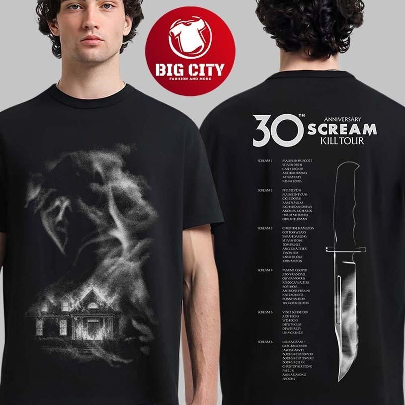 Scream 7 30th Anniversary Kill Tour Two Sided - Adult & Kids T-Shirts, Sweatshirts & Hoodies apparel design preview 1