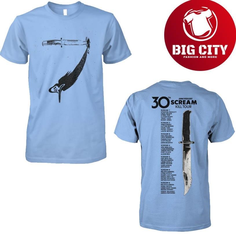 Scream 7 30th Anniversary of Kill Tour 2026 Two Sided - Adult & Kids T-Shirts, Sweatshirts & Hoodies apparel design preview 1