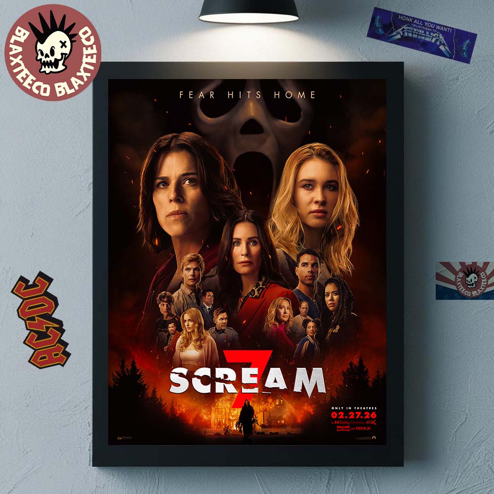 Scream 7 Official Poster Only In Theatres On February - Adult & Kids T-Shirts, Sweatshirts & Hoodies apparel design preview 1