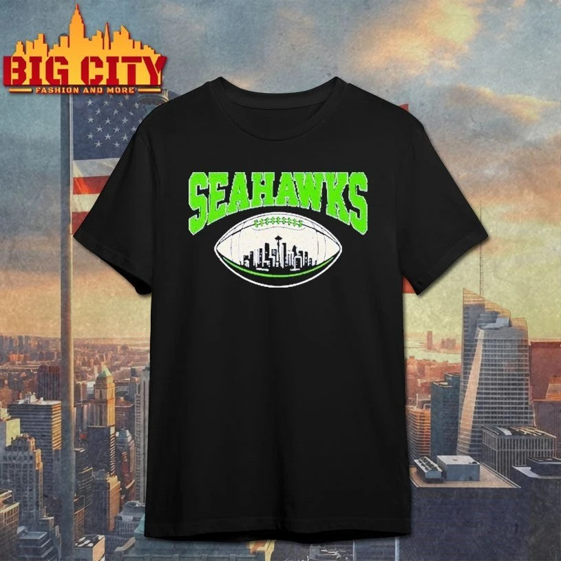 Sea Hawks Go baseball skyline - Adult & Kids T-Shirts, Sweatshirts & Hoodies apparel design preview 1