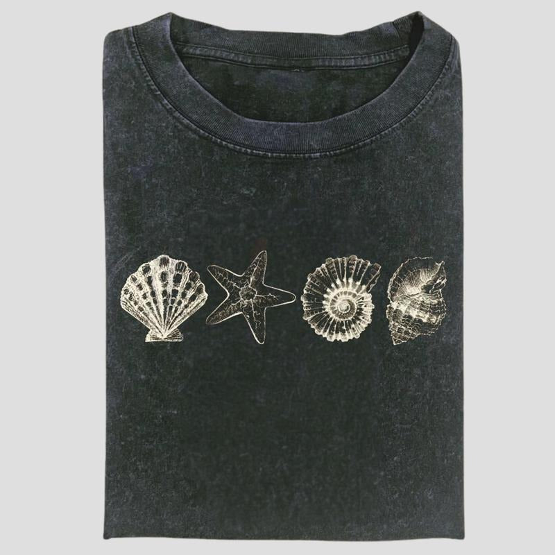 Sea Shells 90s Vintage Retro Y2k Ocean Shell Lovers - Adult & Kids T-Shirts, Sweatshirts & Hoodies apparel design preview 1